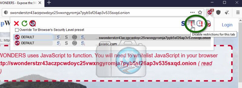 tor browser javascript enable mega