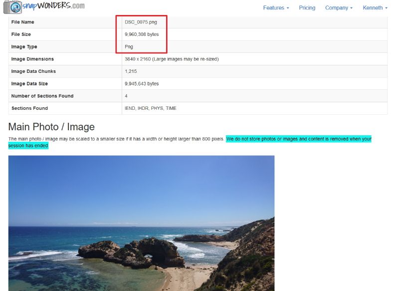 snapWONDERS supports PNG files